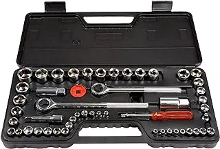 Stalwart 75-Ht3014 Sae And Metric 1/4, 3/8 And 1/2 Drive Socket Set, 52 Piece