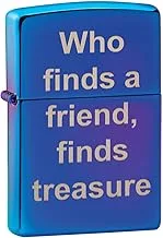 Zippo Classic Lighter 29899 Mp402949 Who Finds A Friend, Friend Treasure Print Design | Windproof | Genuine | Blue