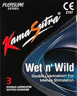 KAMASUTRA CONDOMS WET N WILD - 3'S, Medium