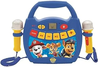 Lexibook - PAW Patrol - Portable Karaoke Music Player for Kids - Microphones, Light Effects, Bluetooth, Voice Recording/Changing, Rechargeable Drums, Blue/Red, MP320PAZ