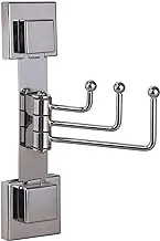 Smartloc Chrome Movable Hooks | 3 Wall Mounted Towel Rack Hanger Stainless-steel