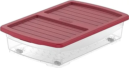 Cosmoplast Plastic Storage Box Clear With Lid For Underbed 25 Liters