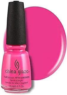 China Glaze Nail Lacquer With Hardeners - 14 Ml, Pink Voltage Neon, 0.5 fl oz