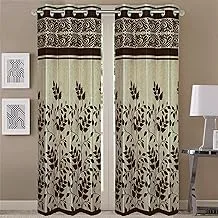 Queenzliving Marvela Curtain, Door 7 feet- Pack of 2, Brown