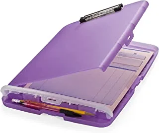 Officemate Slim Clipboard Storage Box, Translucent Purple (83305)