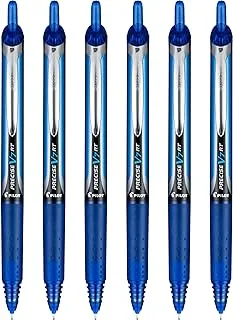 Pilot Precise V7 Rt Refillable & Retractable Liquid Ink Rolling Ball Pens, Fine Point (0.7mm) Blue Ink, 6-Pack (13619)