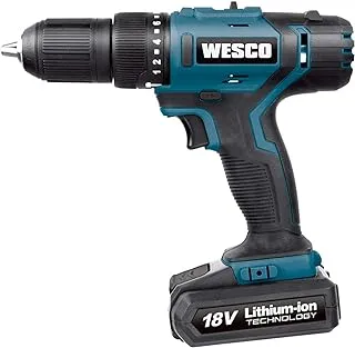 Wesco 18V 2-Speed 42N.M Lithium Impact Drill, 13mm Keyless Chuck, 1X1.5Ah Samsung Battery And 1 Hour Quick Charger, Ws2937