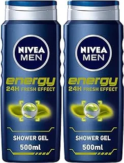 Nivea Men, Energy 3 in 1 Shower Gel Energizing + Mint Extract, 500 ml, Pack of 2