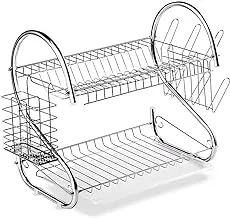 Home Pro Steel Tube S-Shape Dish Rack, 16-Inch Size, Silver