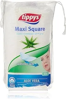 Tippys Maxi Square Aloe Vera Pads, 50 Pieces