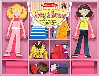 Melissa & Doug Abby And Emma Deluxe Magnetic Wooden Dress-Up Dolls Play Set (55+ )