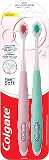 Colgate FoamSoft Super Dense Thin Soft Bristle Toothbrush Assorted Colours - 2pk ' 2 Units