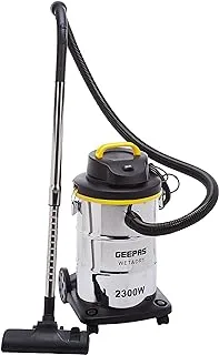 Geepas Gvc19011 2400W 2In1 Blow And Wet & Dry Vacuum Cleaner 23L Steel Drum Tank With Powerful Copper Motor 2Year Warranty, Silver