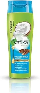 Vatika Naturals Volume & Thickness Shampoo 400ml | Enriched with Coconut & Castor Extracts | For Thin & Limp Hair | With Nourishing Vatika Oils