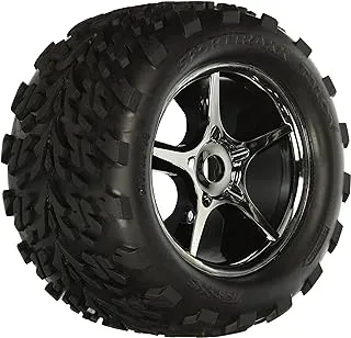 RC Cars Tires And Wheels Traxxas Talon Two Tires Premounted On Gemini Black Chrome Wheels