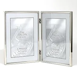 Lawrence Hinged Double Simply Metal Picture frame , Silver , 5 Inches X7 Inches Hinged Double , 650057D