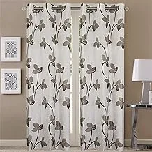 Queenzliving Mayfair Curtain, Long Door 9 Feet- Pack Of 2, Grey