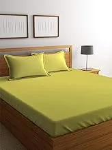 Portico Percale Fitted King Bedsheet Set, Solid, Apple Green, 182X198Cm