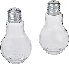 Harmony Bulb Shape Glass Salt & Pepper With Metal Lid Set - 2 Pieces