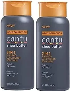 Cantu Mens 3-In-1 Shampoo Conditioner Bodywash 13.5 Ounce (400ml) (2 Pack)