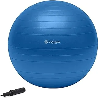 Gaiam Total Body Balance Ball Kit - Includes Anti-Burst Stability Exercise Yoga Ball, Air Pump, Workout Program