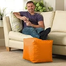 Comfy Modern Pouffe Stool, Orange, 40 X 40 Cm, Cfs7, 1Piece