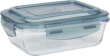 Royalford 370ml Glass Meal Prep Container | Reusable, Airtight Food Storage Tray with Snap Locking Lid | Microwavable, Freezer, Oven & Dishwasher Safe | Use for Storage Food Container Bento Lunch Box