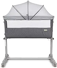 Mini Panda Quna Co-Sleeping Bedside Crib 0-6M, Stone Gray