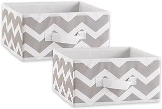 DII Non Woven Polyester Storage Bin, 11x11x5.5-inch, Chevron Gray, 2 Piece