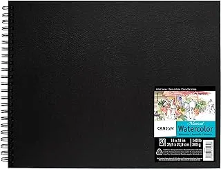 Canson Montval Field Watercolor Art Book Paper Pad, Side Wire Bound, 140 Pound, 14 X 11 Inch, 20 Sheets