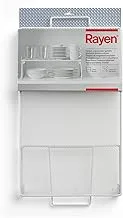 Rayen Stackable Kitchen Cabinet Rack Organizer, Countertop Organizer, White, 2092