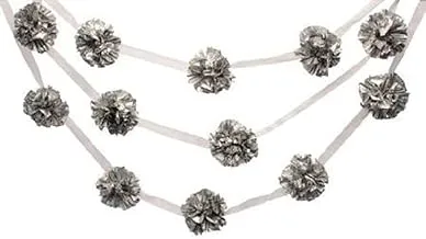 Creative Converting Glitz Silver Garland Foil Pom Pom,