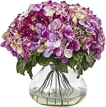 Nearly Natural 1387-BU Hydrangea with Large Vase, Pink