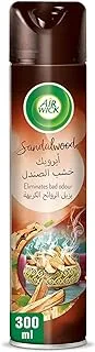 Air Wick Sandalwood Aerosol, Easy to Use Air Freshener, Eliminates Bad Odour like Cat Litter Smell, 300 ml