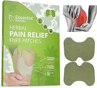 Essentialkneeaid - 12Pcs/Box Knee Pain Relief Patch, Knee Discomfort Relief Plaster, Hot Moxibustion Plaster Leg Pain Relief Wormwood Sticker, Heat Patches For Pain Relief And Inflammation