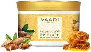 Vaadi Herbals Organic Instaglow Face Pack مع اللوز والعسل ، 600 جم / 21.16 أونصة.