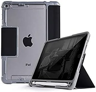 جراب STM DUX PLUS DUO Rugged لجهاز iPad Mini من الجيل الخامس / الرابع - مضاد للانزلاق / مناسب للأطفال / جراب حماية من السقوط ، حماية 360 درجة ، ظهر شفاف شفاف ، وظيفة النوم / الاستيقاظ ، يدعم العرض المتعدد - أسود