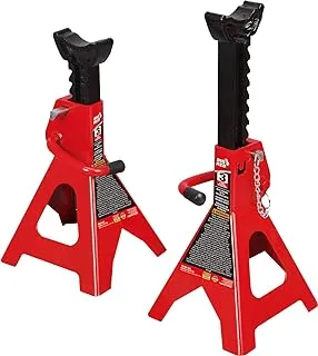 BIG RED T43002A Torin Steel Jack Stands: Double Locking, 3 Ton (6,000 lb) Capacity, Red, 1 Pair