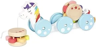 Little Tikes Wooden Critters Pull Toy - With 2 Removable Cargo Pieces - Develops Gross Motor Skills & Coordination - Unicorn