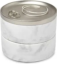 Umbra 299470-491 Tesora Jewelry Box, Two-Tier Resin Storage Container With Removable Lid, Marble/Nickel