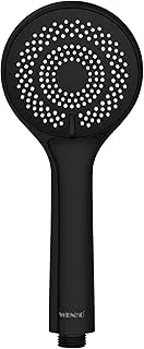 WENKO, Water Saving Hand-Held Shower Head, ABS, Multiple Jet Options, Universal Connection and Fit, Eco-Friendly & Relaxing Spray, 9.5x9.5cm, Black