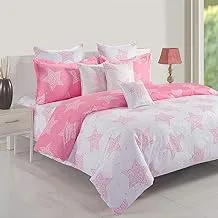 Swayam Caramel Collection Double BIB Duvet Cover Set, Light Pink/White, 250 x 220 cm, DDC-14022