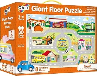 Galt Toys Giant Floor Puzzle Town, Jigsaw And Road Track For Children, Galt America, 1005023