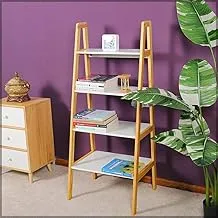 YATAI Book Shelf, 4-Tier Wooden Ladder Plants Stand, Multi-Functional Kitchen Storage Shelf Bookshelf, Multi Purpose Pot Stand Bathroom Shelf Stand For Home, Living Room, Hallway, Entryway, Office