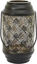 Home Town Lantern Metal Black Candle Holder,18X9.5Cm