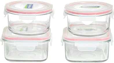 Glasslock 8 Pieces Square Food Container Set Of 4 - Vat.Gl22