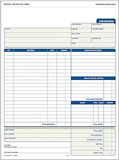 Adams Job Invoice Forms, 2-Part Carbonless, For Service And Repair Billing, 100 Individual Sets Per Pack (Nc2817), White, 8.5 X 11Inches