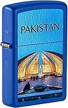 Zippo 229 CI412702 Pakistan Design Regular Windproof Lighter, Royal Blue Matte