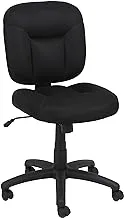 Amazon Basics Upholstered, Low-Back, Adjustable, Swivel Office Desk Chair, Black