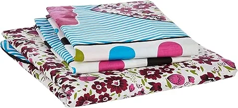 Story At Home Flat Double Bedding Set, Multi-Colour, 225 X 250 Cm, Mg1464, 3 Pieces